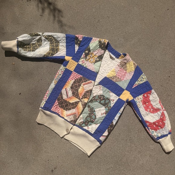 Handmade Jackets & Blazers - Vintage Patchwork Quilt Jacket 70s 80s S/M Bode Style K.A.S. Originals